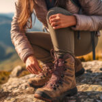 Kožená turistická obuv čistená kefou a ošetrovaná impregnačným prípravkom.