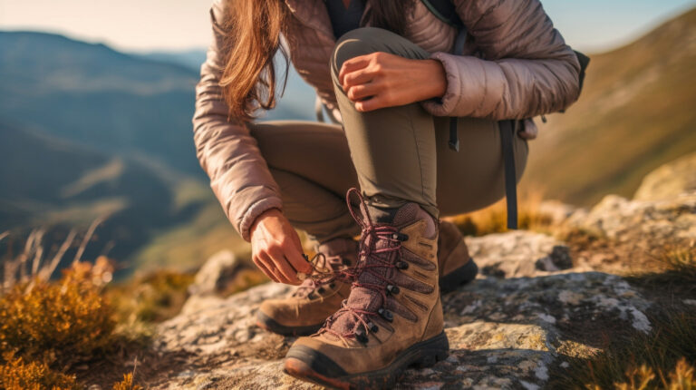 Kožená turistická obuv čistená kefou a ošetrovaná impregnačným prípravkom.